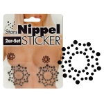 Nipple Stickers Stars Ozdoby na bradavky - černé